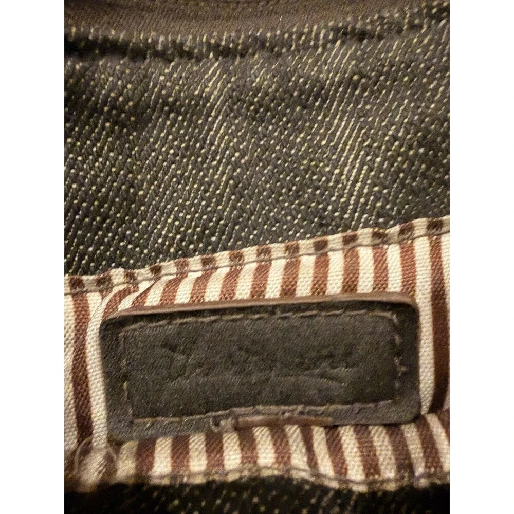 Thirty-One Gray Crossbody Bag, Zip Top, Adjust Strap, Pockets, Striped Lining